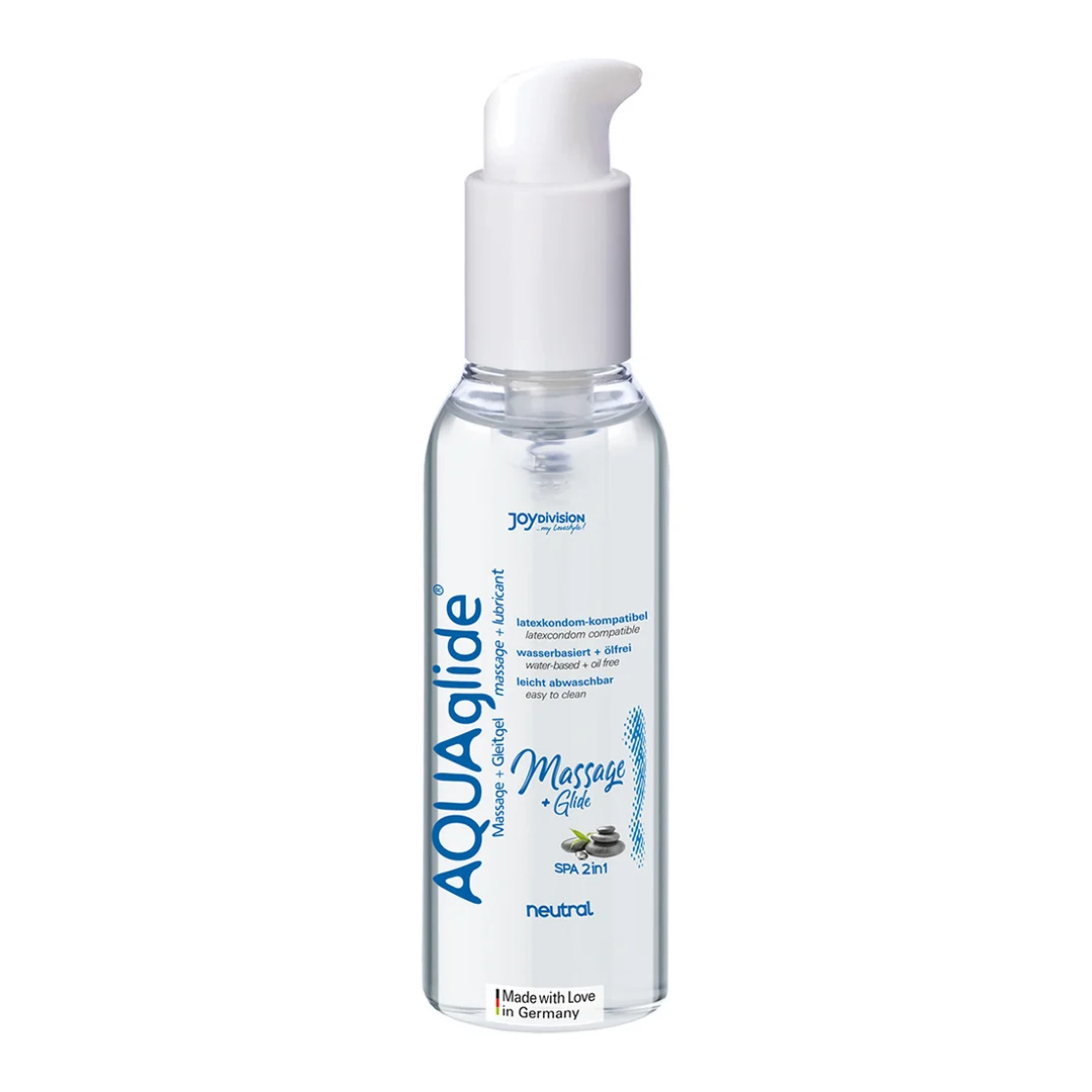 Gleitgel auf Wasserbasis, 2 in 1 Massagegel und Gleitgel (AQUAglide), unparfümiert und ohne Geschmack, 200 ml, Joydivision – Bild 2