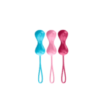 Beckenbodentrainer mit variablen Gewichten, Power Balls, Kegel Balls, 3 Stück, türkis, rot und pink – Bild 4
