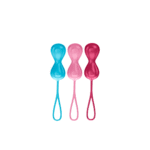 Beckenbodentrainer mit variablen Gewichten, Power Balls, Kegel Balls, 3 Stück, türkis, rot und pink – Bild 2