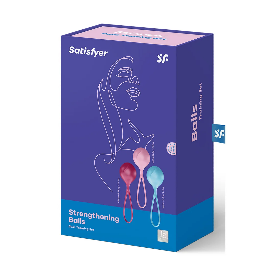 Einstiegsset für Männer mit schrittweiser Steigerung – Beckenbodentrainer Balls – Kegel Balls – 3 Stück – Türkis/Rot/Rosa – Bild 1