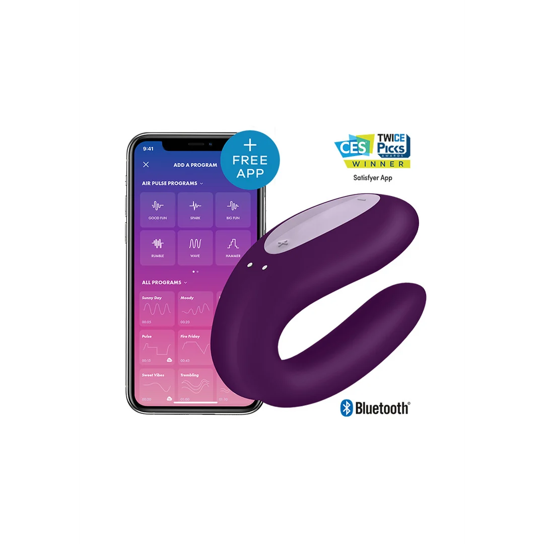 Duo Vibrator mit bequemer Passform – Double Joy – Partnervibrator – Violett – Bild 5
