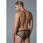 Ultratransparenter Slip mit Sternenmuster und mittelhohem Bund als sexy Herrenunterwäsche – LIN
