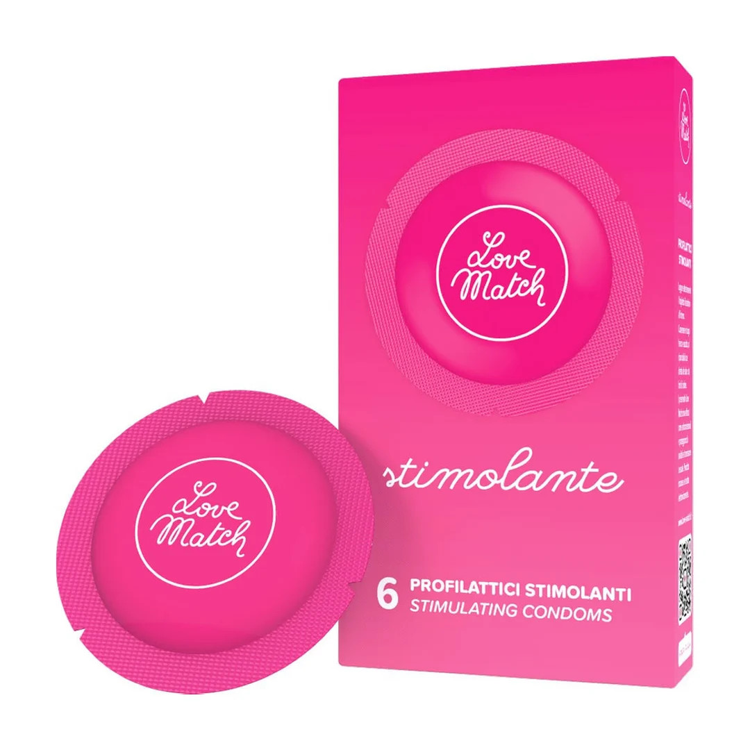 Kondome mit Rippen und Noppen | 6 Stück | Love Match Stimolante – Bild 2