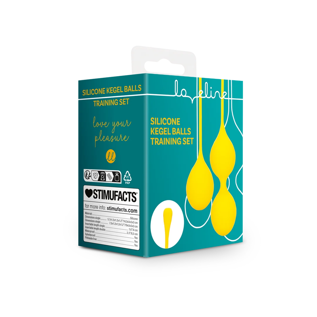 LOVE009YEL-2 Loveline by Shots Silikon Kegelkugel Trainingsset Carambola – Bild 1