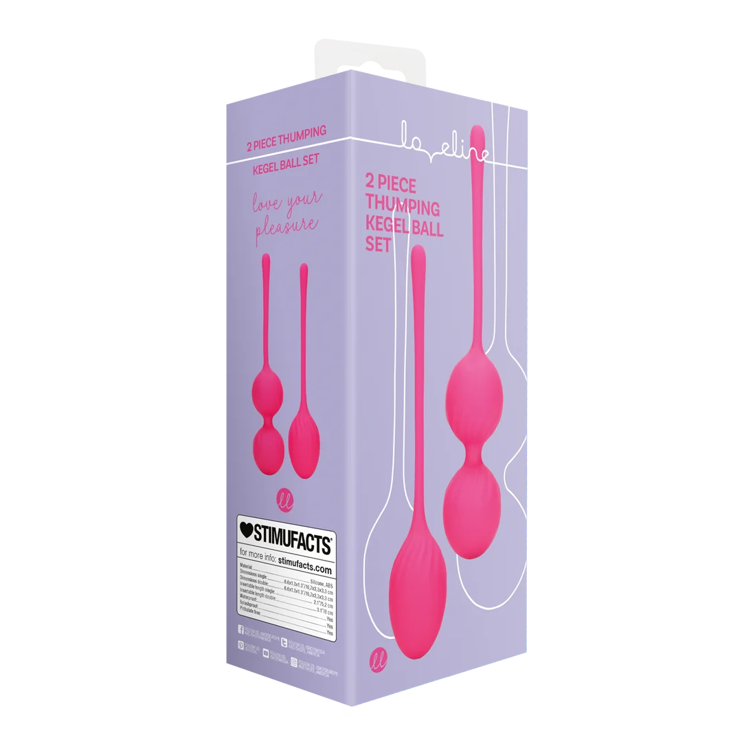 LOVE031PNK-2 Loveline by Shots Thumping Kegel Ball Set Wilde Aardbei – Bild 1