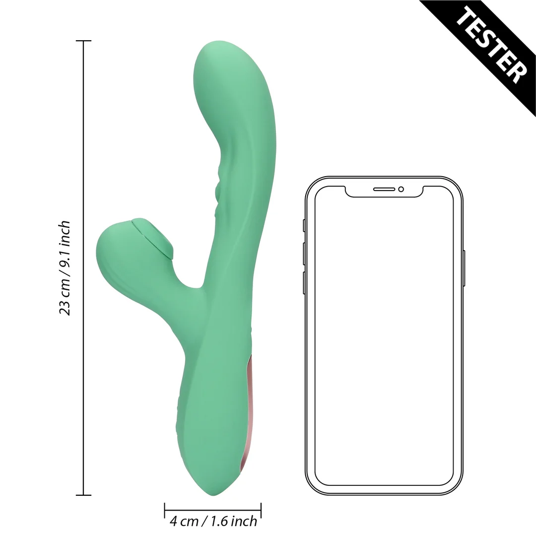 Duo Vibrator mit pulsierenden Luftwellen – Tester (Name) Loveline by Shots – Bild 5