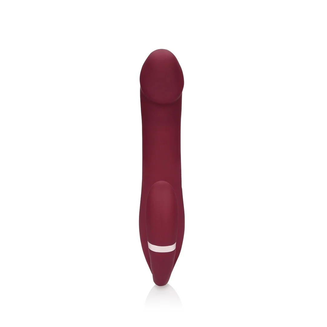 Loveline biegsamer vibrierender Strapless Strap on Merlot Grape – Bild 4