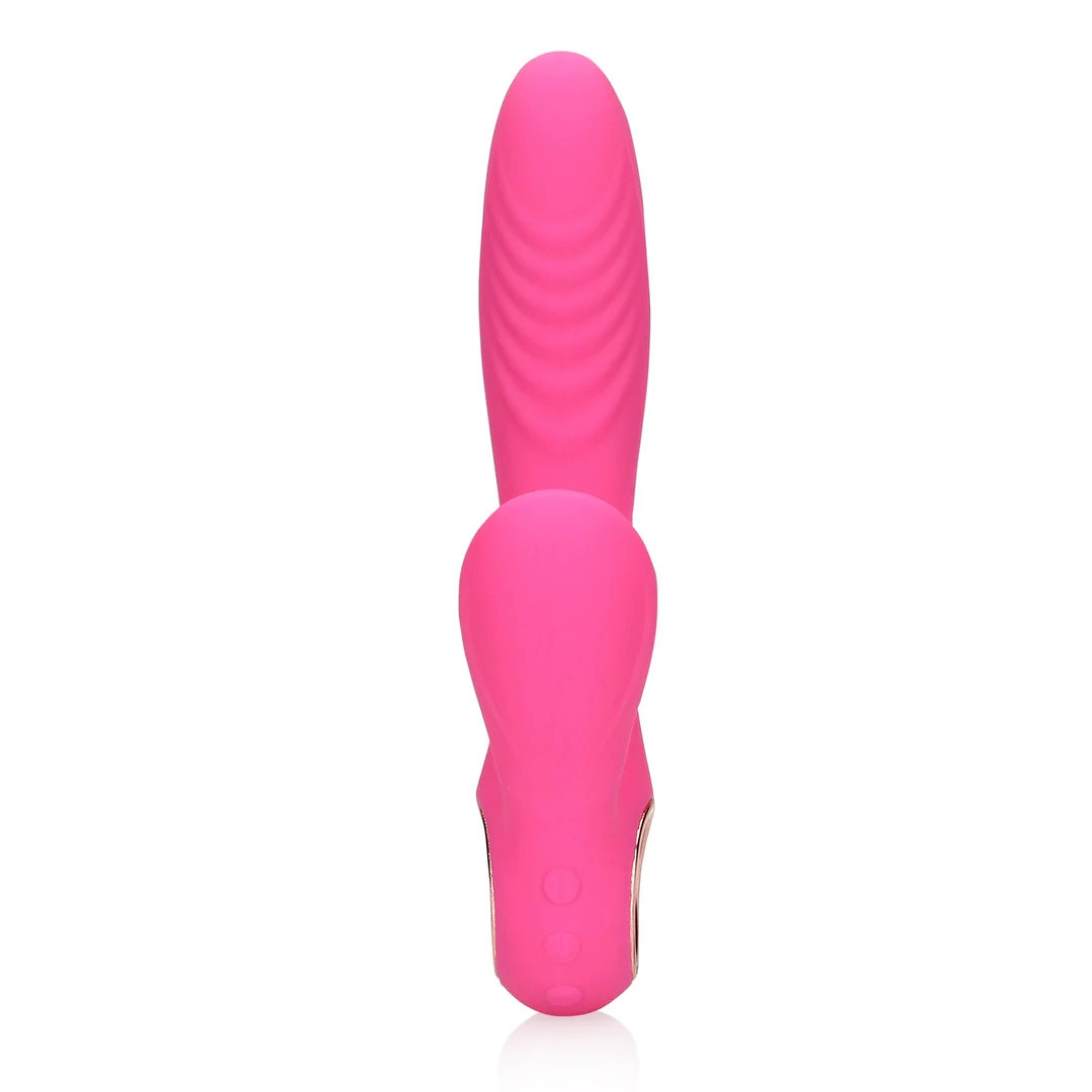 Rabbit Vibrator mit beweglicher Zunge und Wärmefunktion – Loveline by Shots Exuberant Pink Loveline by Shots – Bild 10