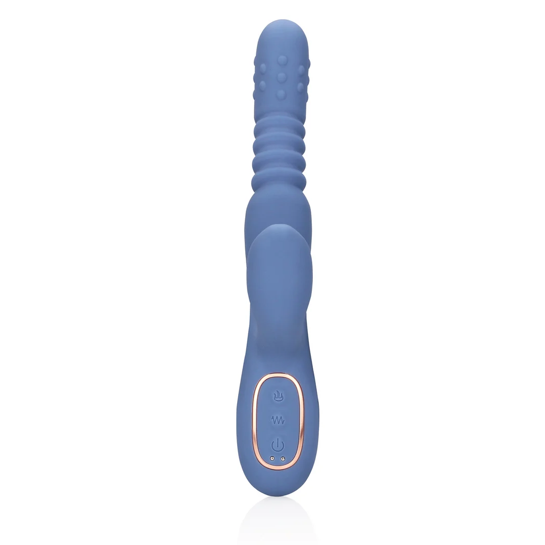Rabbit Vibrator mit stoßendem Schaft und rotierenden Perlen, Loveline by Shots, blau Loveline by Shots – Bild 9