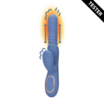 Rabbit Vibrator mit stoßendem Schaft und rotierenden Perlen, Loveline by Shots, blau Loveline by Shots – Bild 5