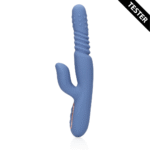 Rabbit Vibrator mit stoßendem Schaft und rotierenden Perlen, Loveline by Shots, blau Loveline by Shots – Bild 2