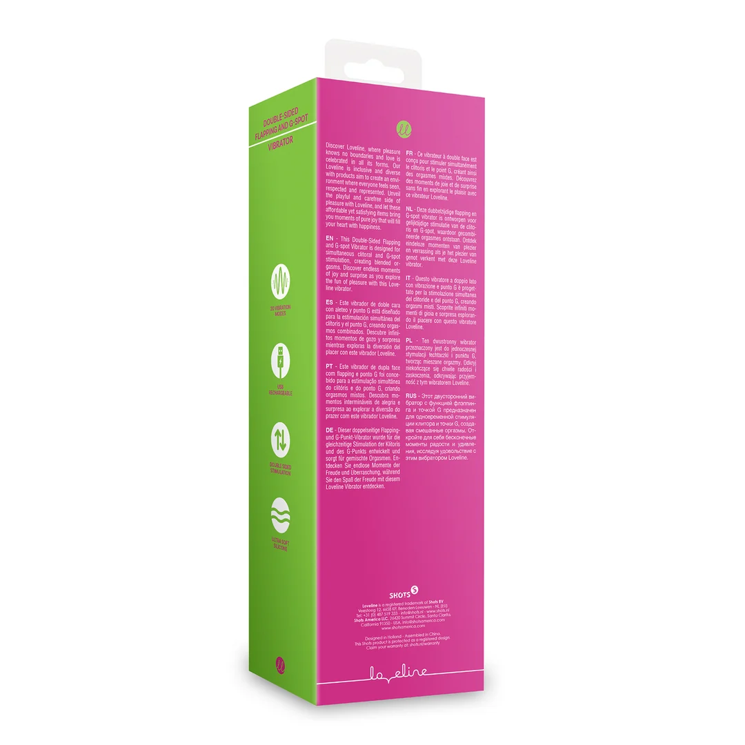 Loveline doppelseitiger Flapper und G Punkt Vibrator rosa – Bild 2