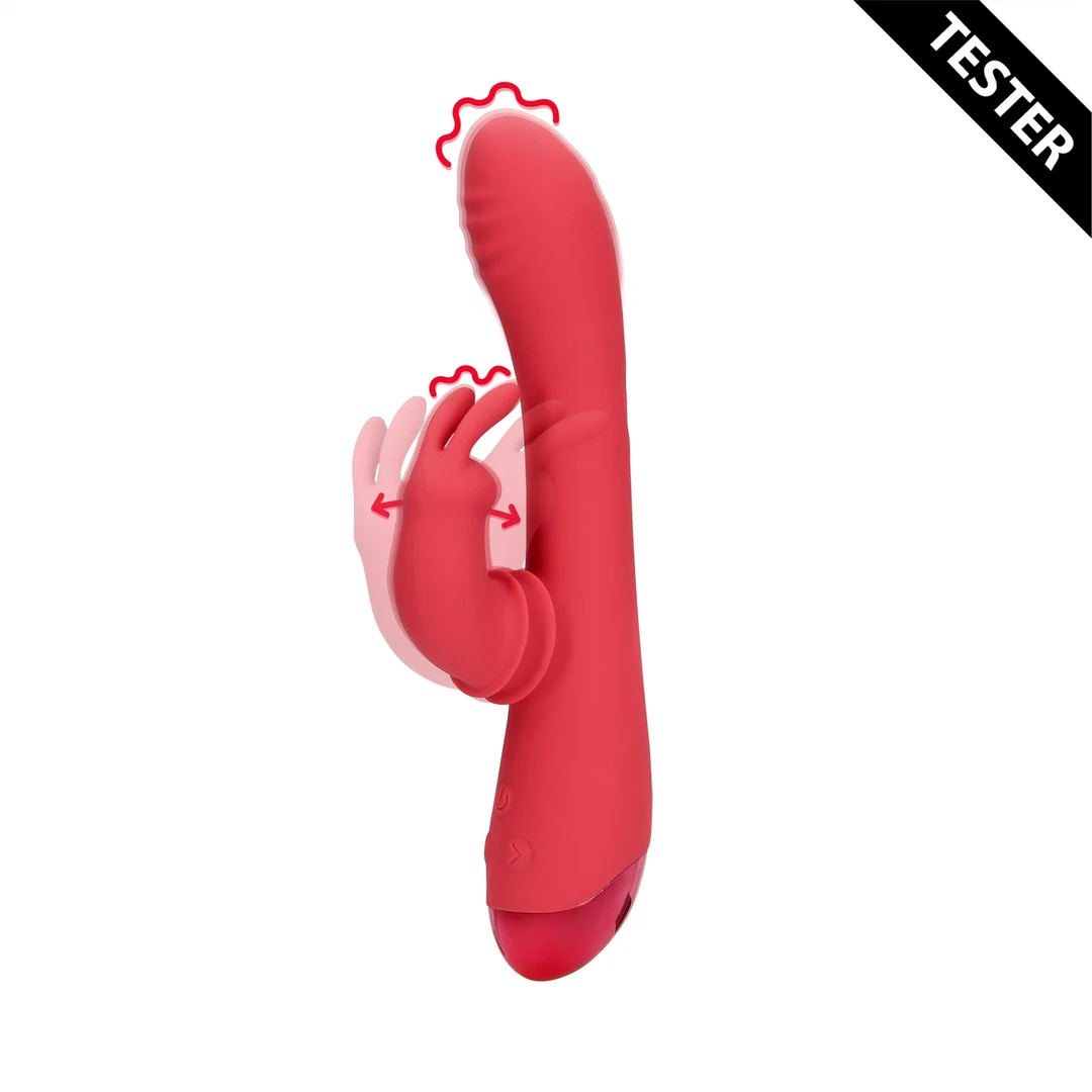 Rabbit Vibrator mit Swinging Funktion – Loveline by Shots Brighto Red Rabbit Vibrator Loveline by Shots – Bild 6