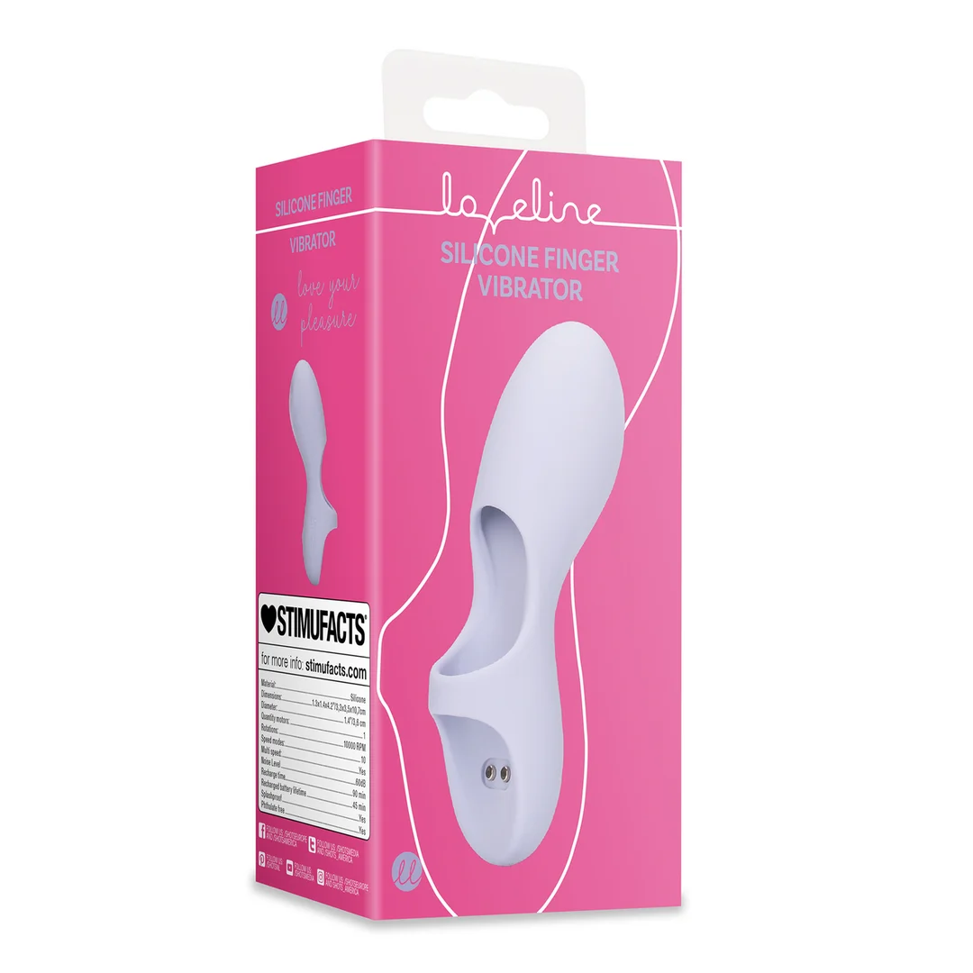 LOVE101PUR-2 Loveline Fingervibrator aus Silikon in Lavendel – Bild 1