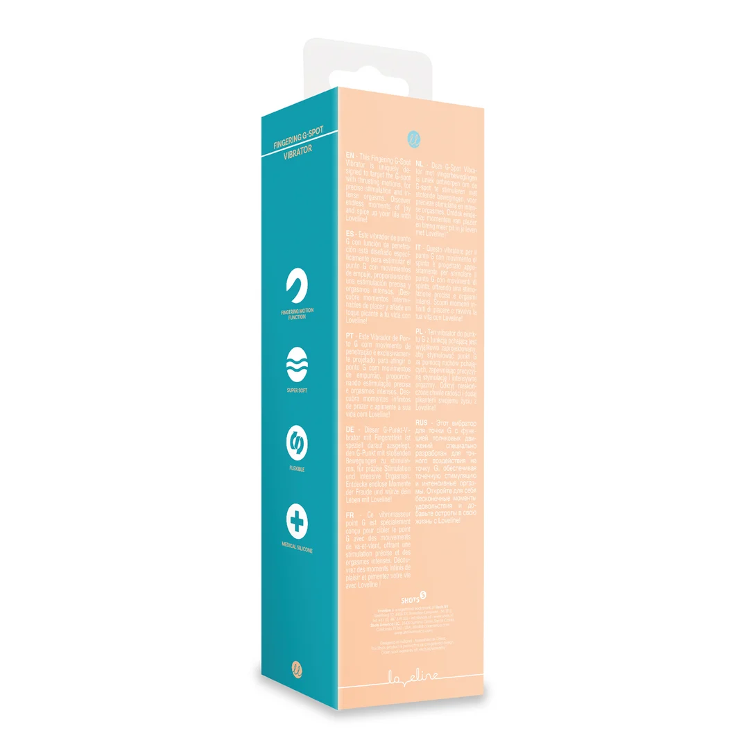 G Punkt Vibrator – Fingerbewegungen mit stoßartigen Empfindungen – Loveline by Shots Perzik Fuzz (Tester) – Bild 3