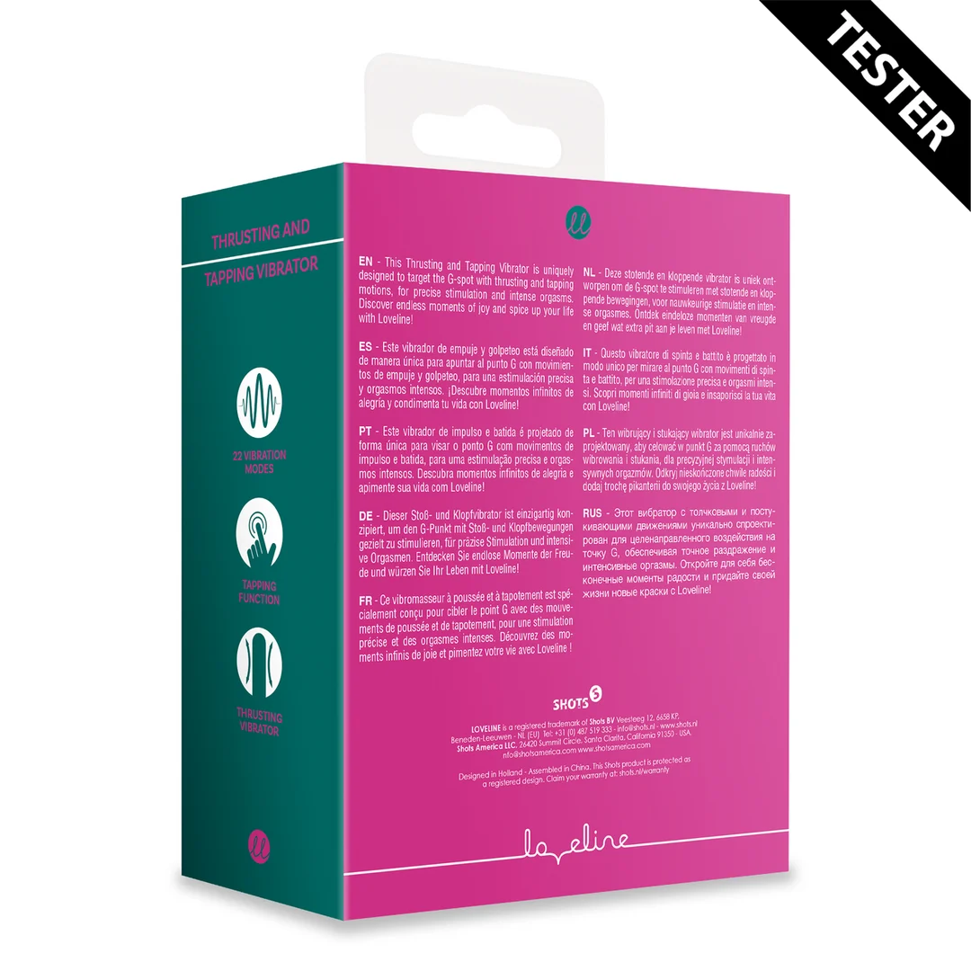 LOVE131PNKTEST-3 G Punkt Vibrator mit Stoß und Klopfbewegungen – Loveline by Shots, Rosa Loveline by Shots – Bild 1