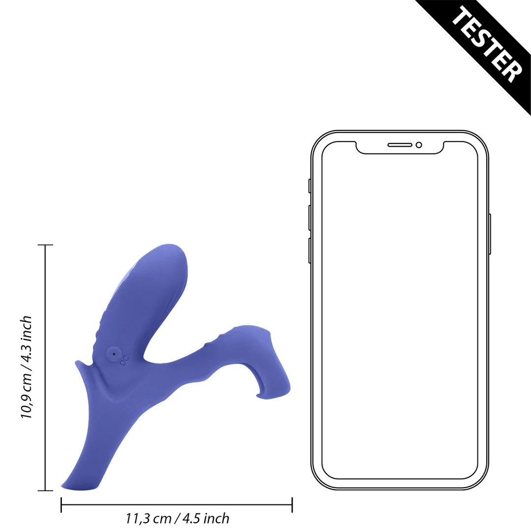 Vibrierender Penisring mit Klitoris Stimulation – Tamiya Blau – Tester – Bild 6