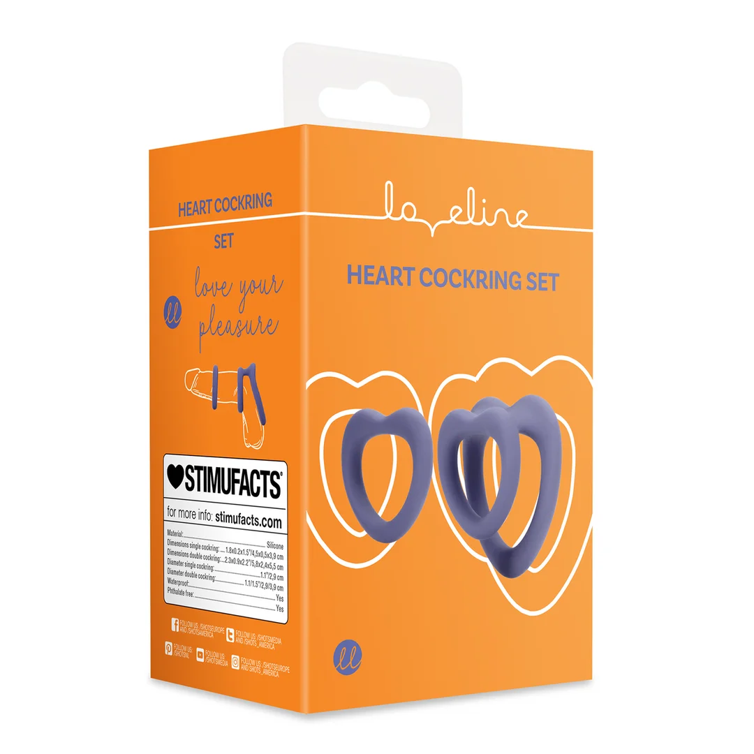 LOVE137PUR-2 Hart Cockring Set Violet Storm – Bild 1