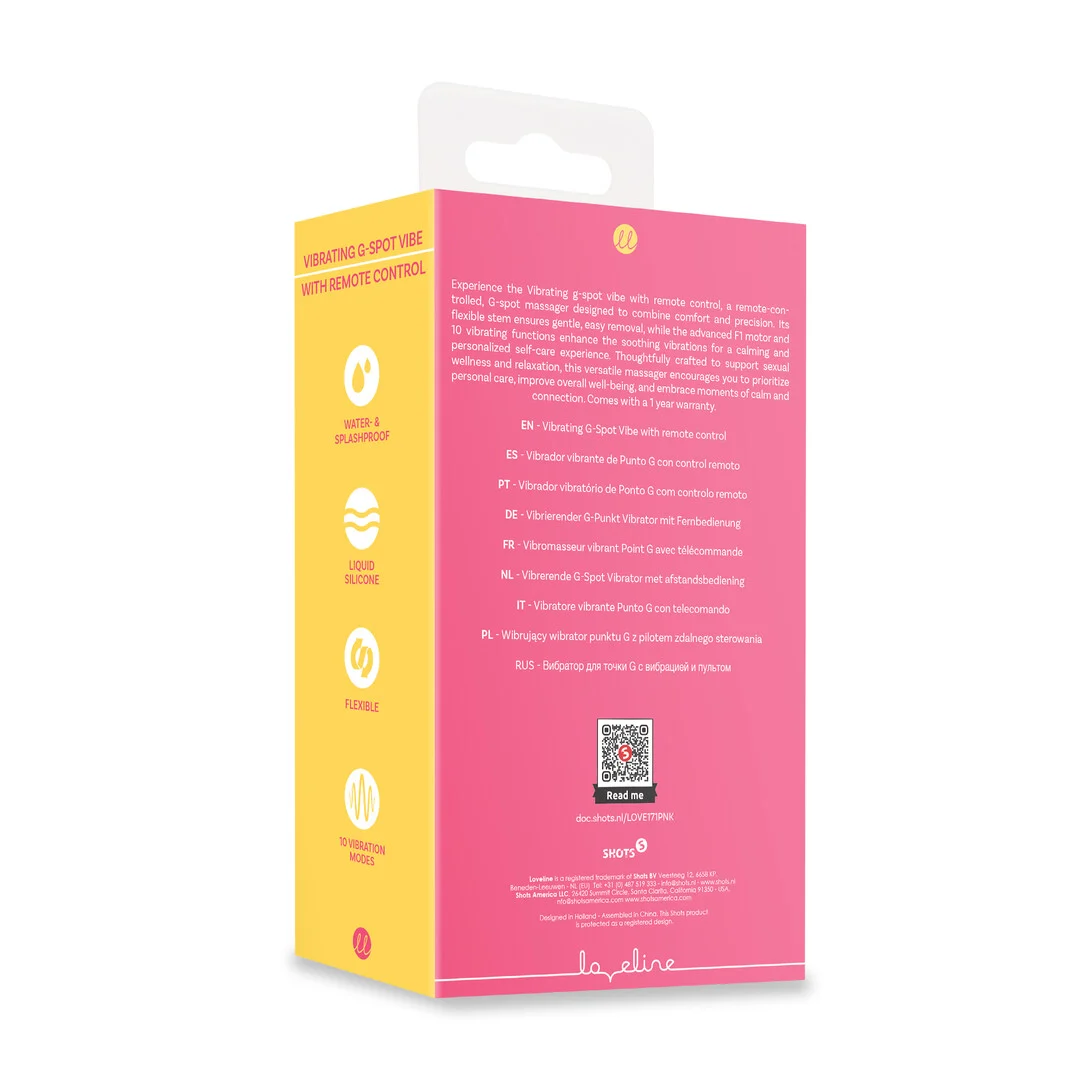 Vibrator für den G Punkt mit Fernbedienung und 10 Stufen, Loveline, Rosa, Loveline by Shots – Bild 6