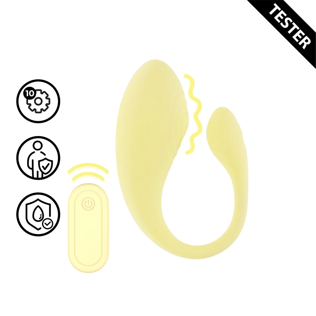 Vibrator für den G Punkt mit Fernbedienung und 10 Stufen, Loveline by Shots, Gelb – Bild 4