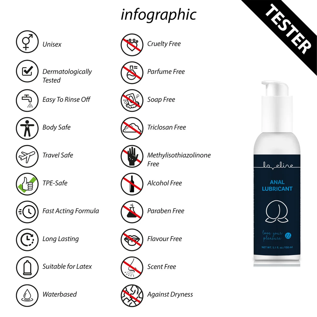 Analgleitgel auf Wasserbasis, dermatologisch getestet, farblos und geruchlos, 150 ml, Loveline by Shots – Bild 2