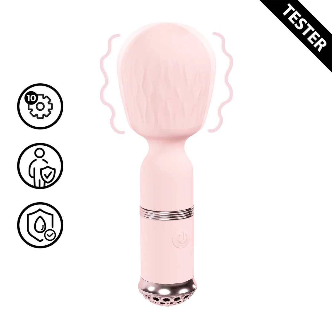 LOVU060PNKTEST Wand Vibrator, 10 Stufen, Loveline Velour Rosa (Tester), Loveline by Shots – Bild 1