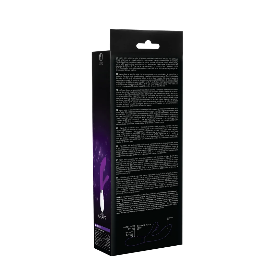 Rabbit Vibrator – mit 4 Aufsätzen – Luna by Shots Agave Luna by Shots – Bild 2
