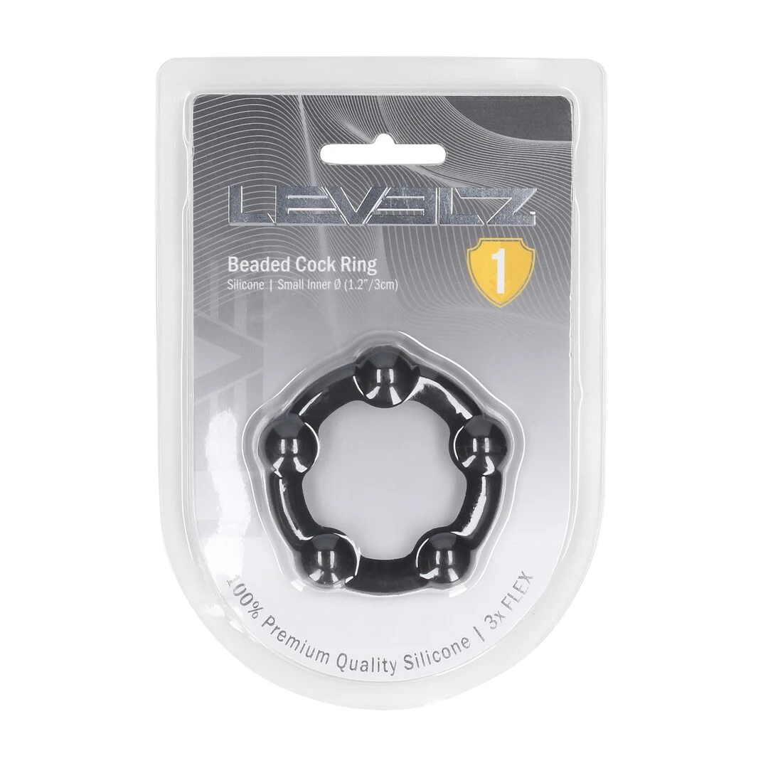 LVL01-0021BLK-2 Levelz by Shots Cockring mit Perlen – Bild 1