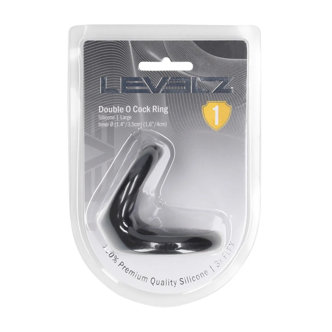 LVL01-0027BLK-2 Levelz Double O Penisring aus Silikon, schwarz – Bild 1