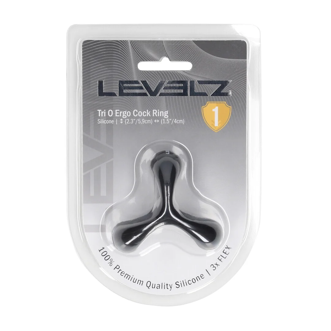 LVL01-0033BLK-2 Tri O Ergo Silikon Penisring – Bild 1