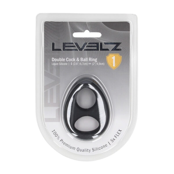 Doppelter Penis und Hodenring aus Silikon von Levelz