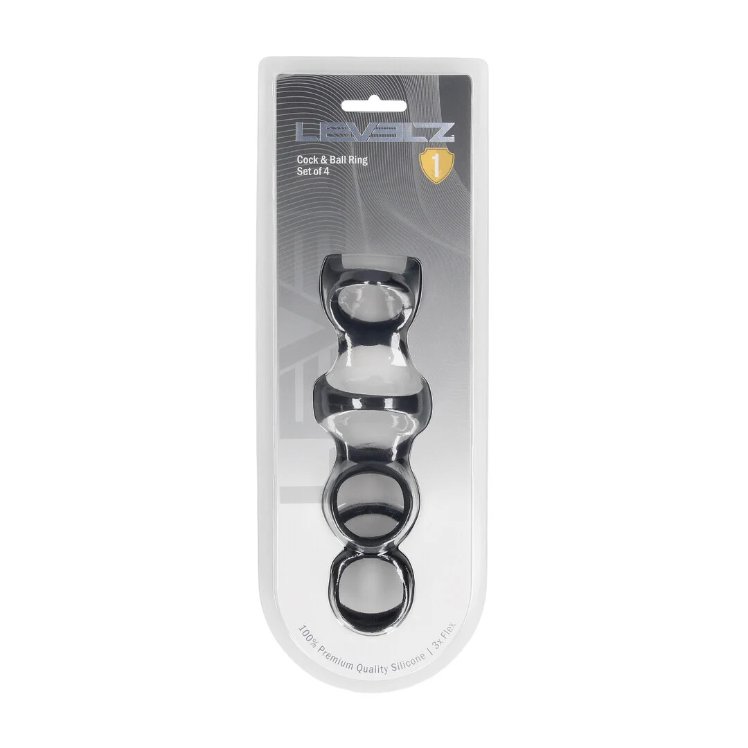 LVL01-0043BLK-2 Levelz Silikonring Set für Penis und Hoden – Bild 1