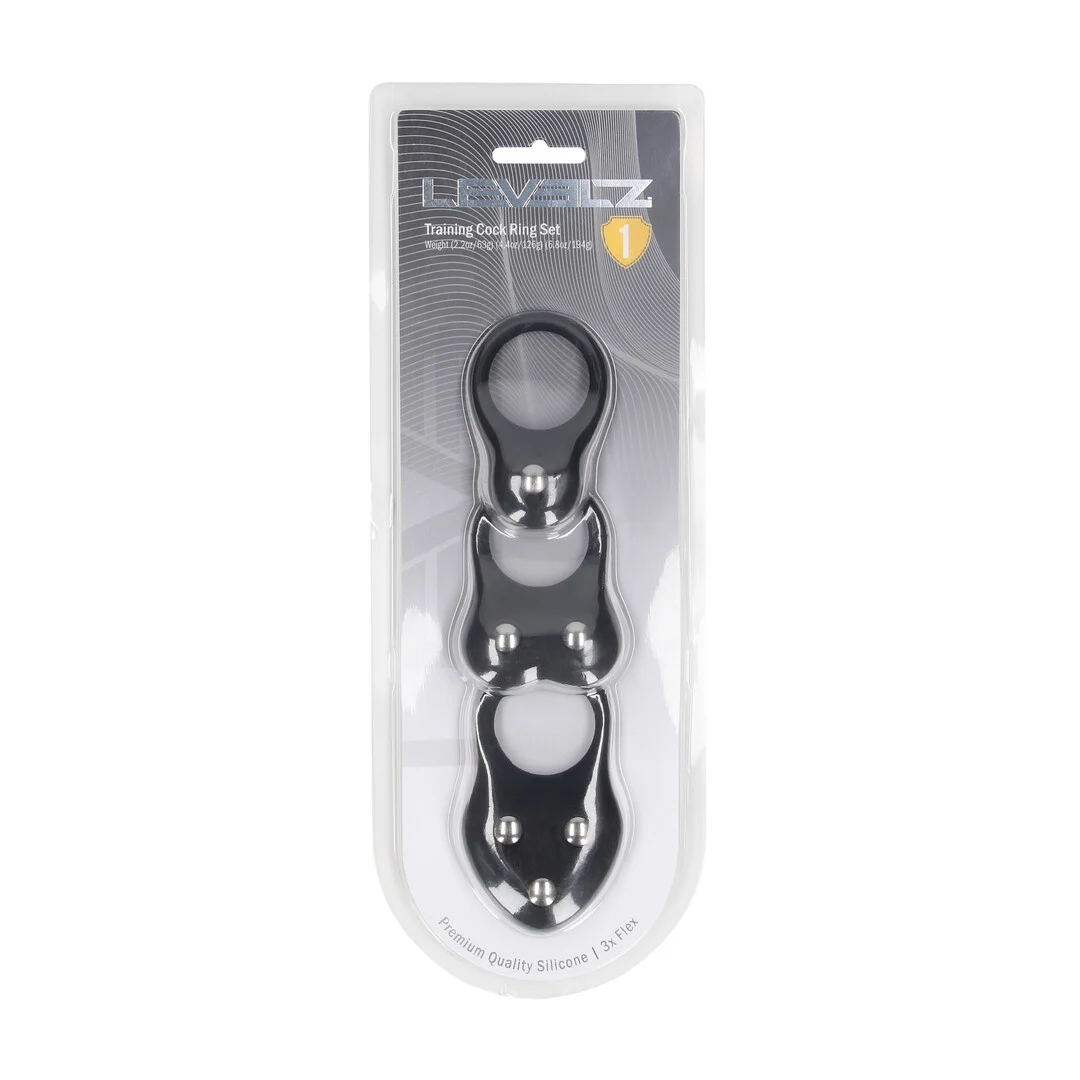 LVL01-0049BLK-2 Levelz Silikon Trainingsringe, 3er Set – Bild 1