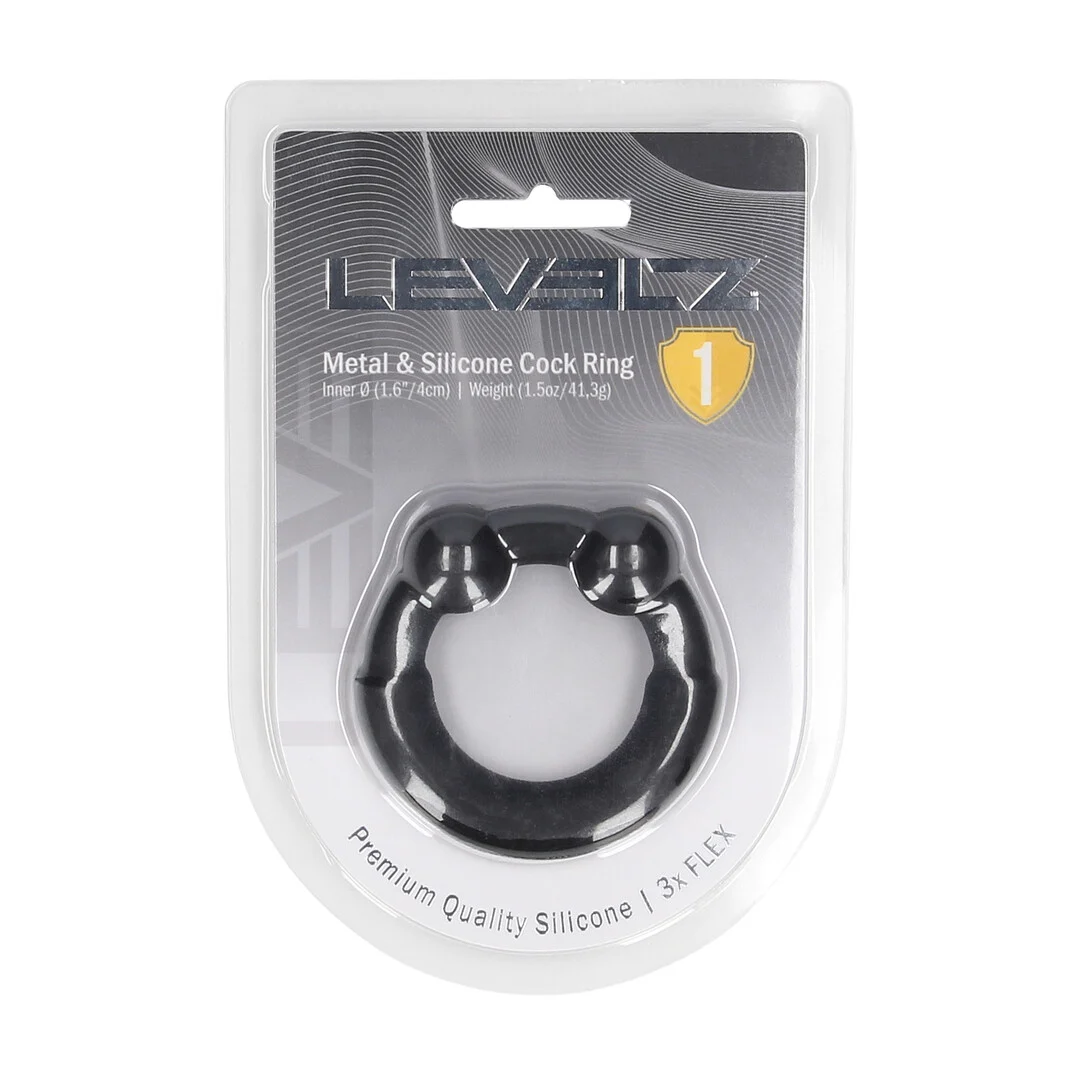 LVL01-0055BLK-2 Levelz Cockring aus Metall und Silikon – Bild 1