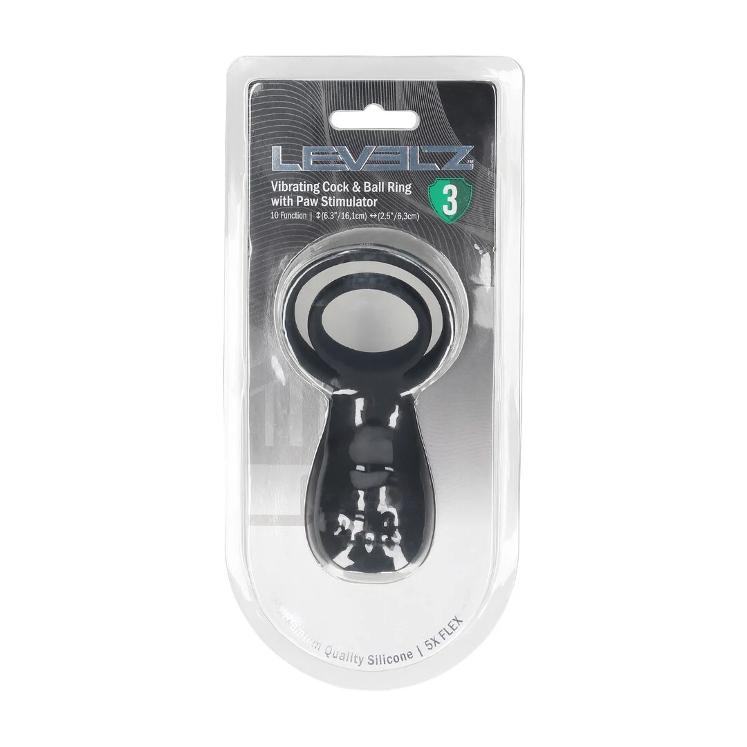 LVL03-0006BLK-2 Levelz Vibrationsring für Penis und Hoden mit Pfotenstimulator – Bild 1