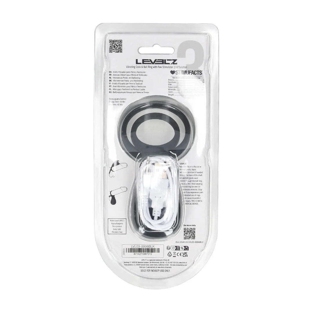 Levelz Vibrationsring für Penis und Hoden mit Pfotenstimulator – Bild 2