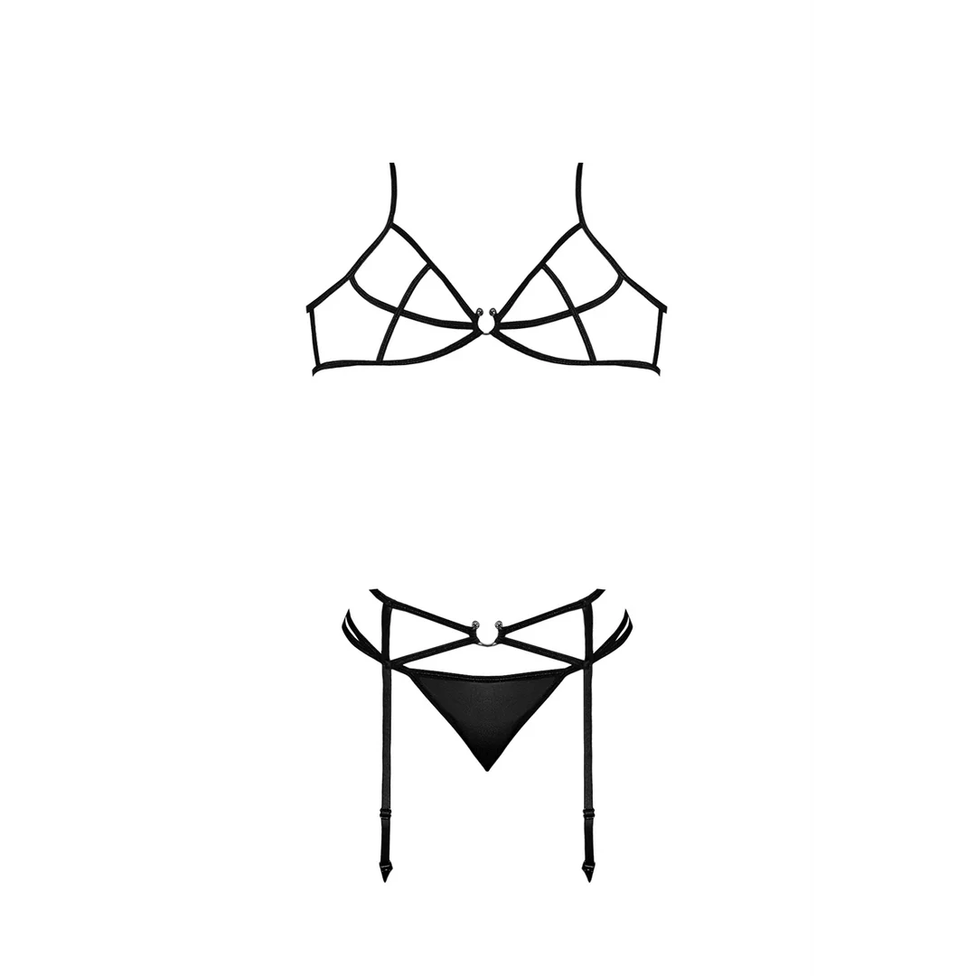 Magic Silk Set mit BH, Strapsgürtel und G String – Bild 4