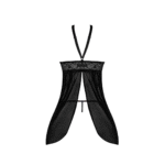 Schwarzes Babydoll Set mit offenem Rücken und String, Größe 2X – Bild 5