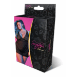 Schwarzes Babydoll Set mit offenem Rücken und String, Größe 2X