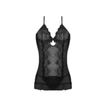 Schwarzes Chemise mit G String von Magic Silk – Bild 4