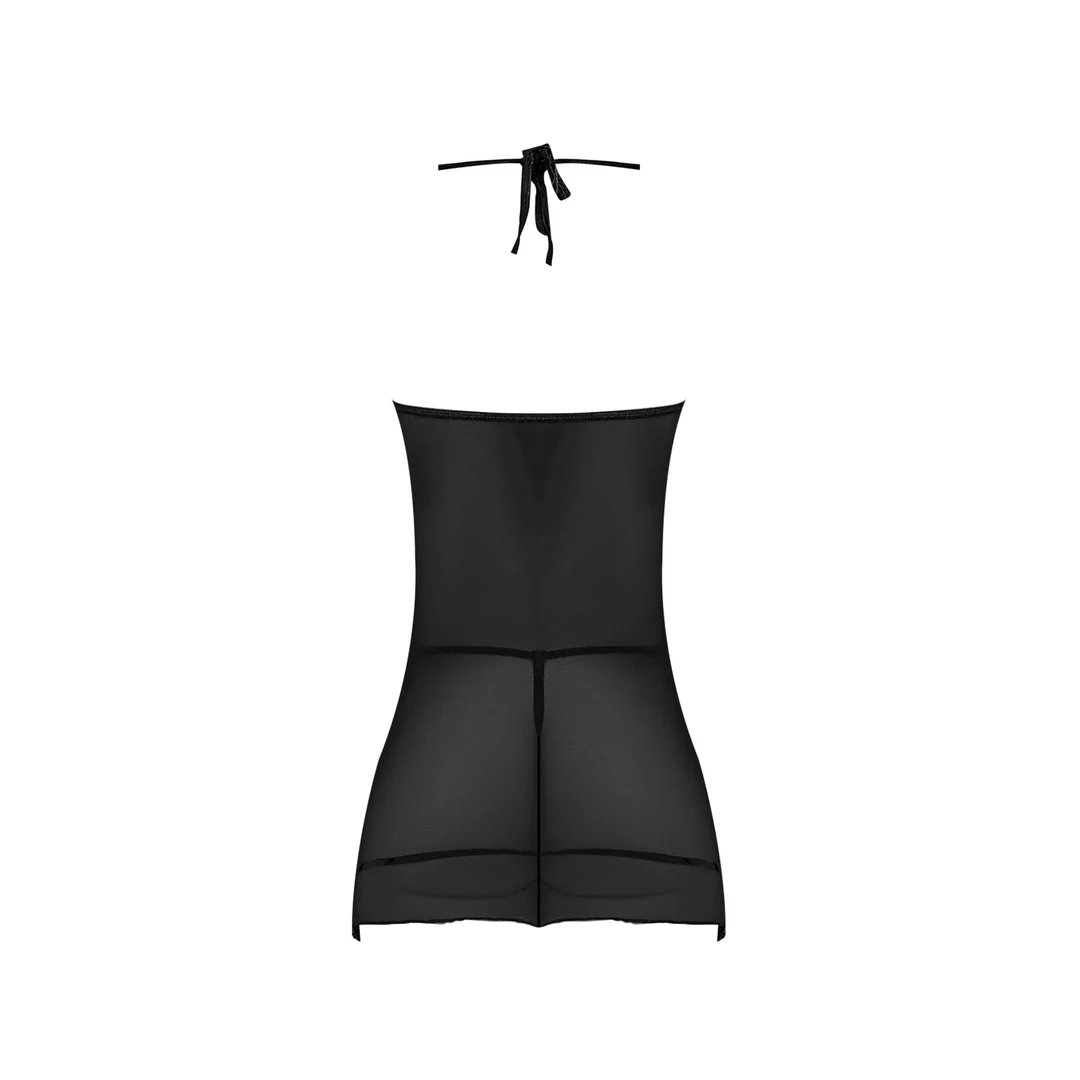 Schwarzes Chemise mit G String von Magic Silk – Bild 5