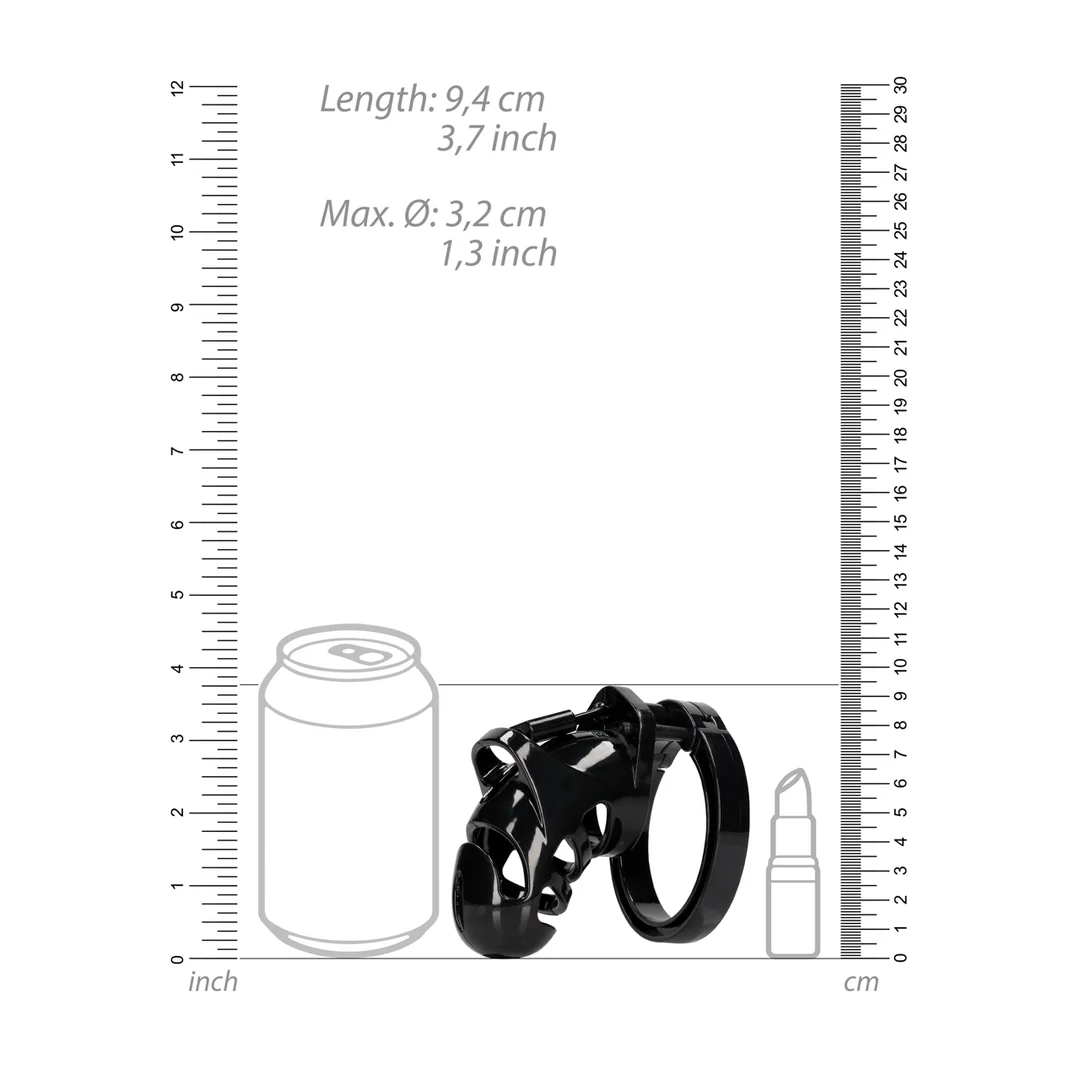 Keuschheitskäfig mit verstellbaren Ringen – Schwarz – Bild 5