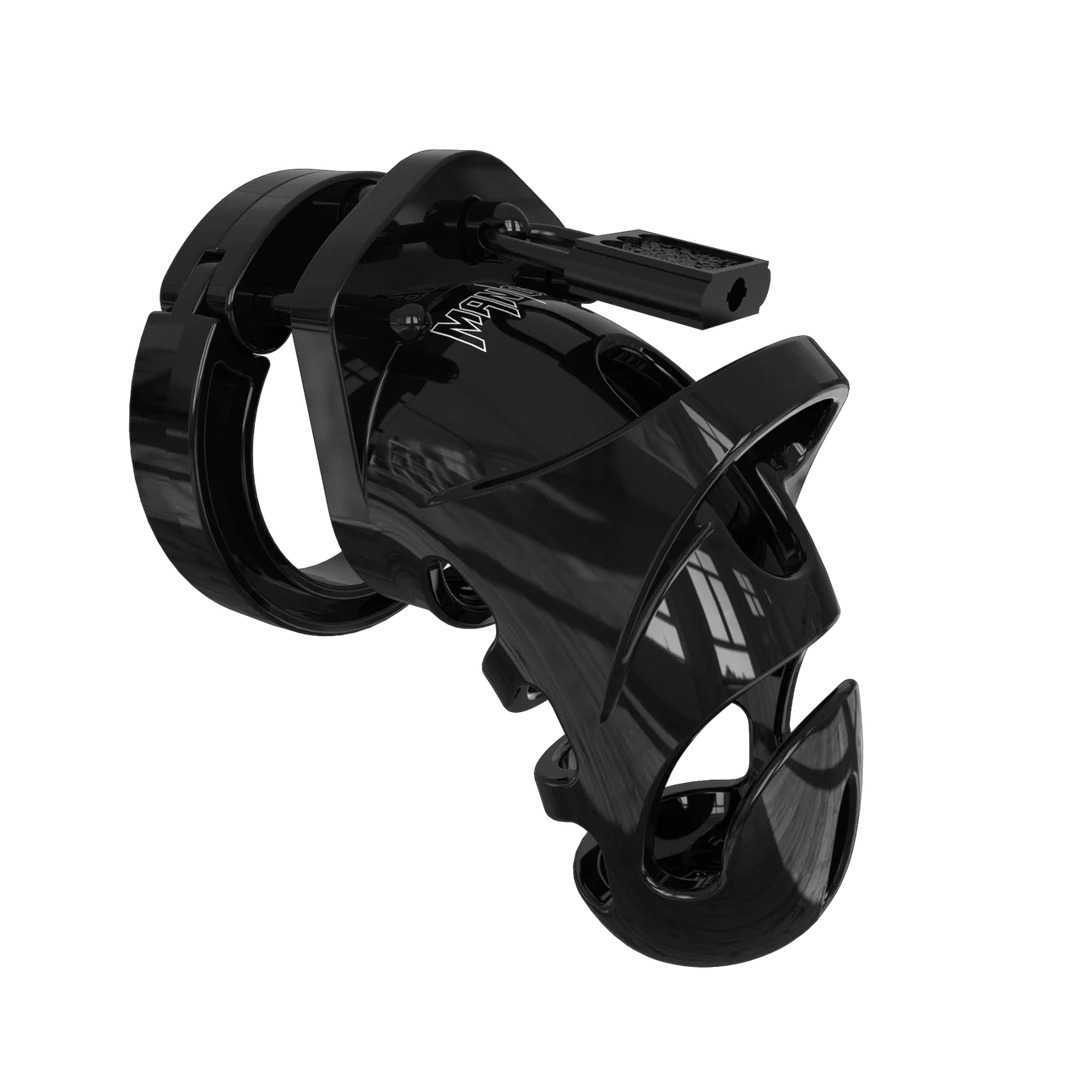 Keuschheitskäfig mit verstellbaren Ringen – Schwarz – Bild 6