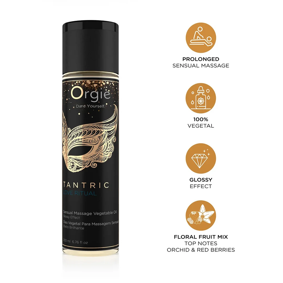 OR-21029-11 Orgie Tantrisches Liebesritual glitzerndes Massageöl 200 ml – Bild 1