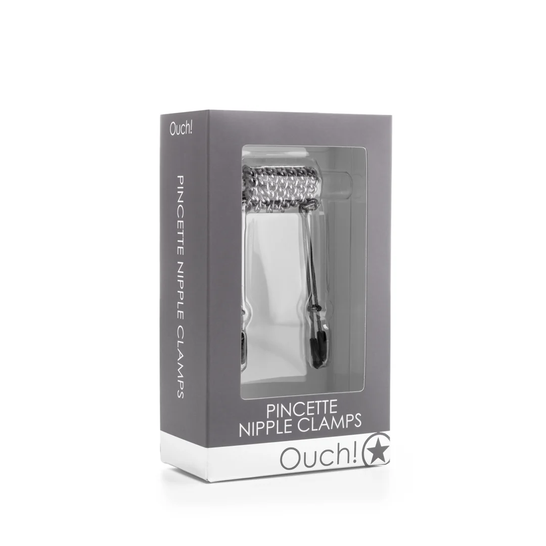 OU078MET-2 Ouch! Pincette Nippelklemmen mit Kette – Bild 1