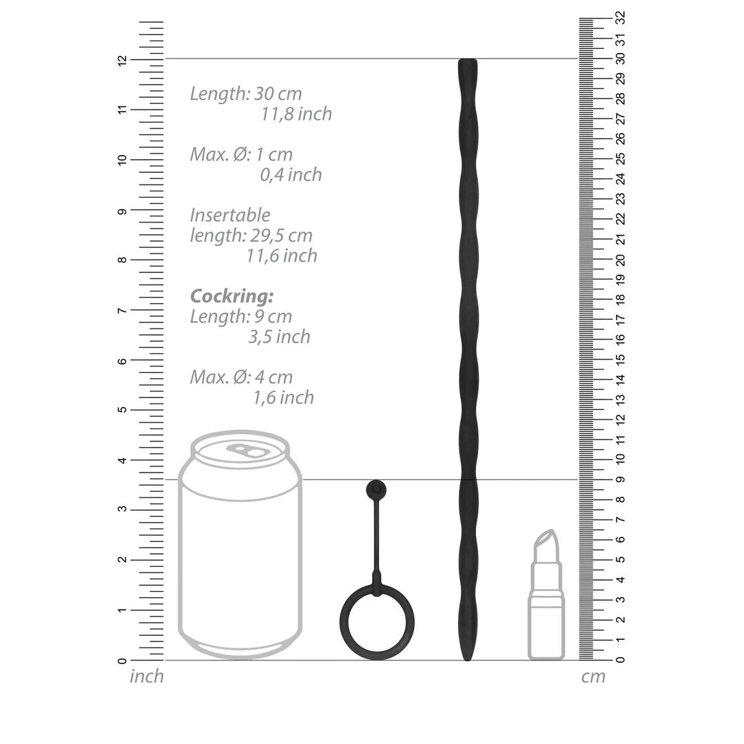 Ouch Silikon Plug und Cockring Set, schwarz – Bild 6