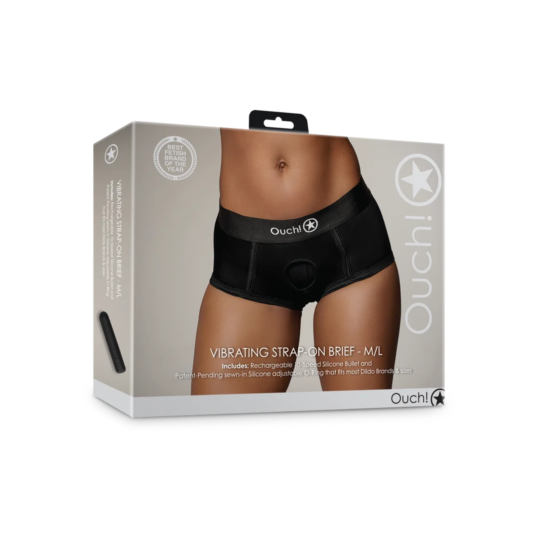 OU826BLKML1-2 Bulletvibrator mit 10 Stufen – Vibrations Strap on Boxershorts Ouch! by Shots – Bild 1