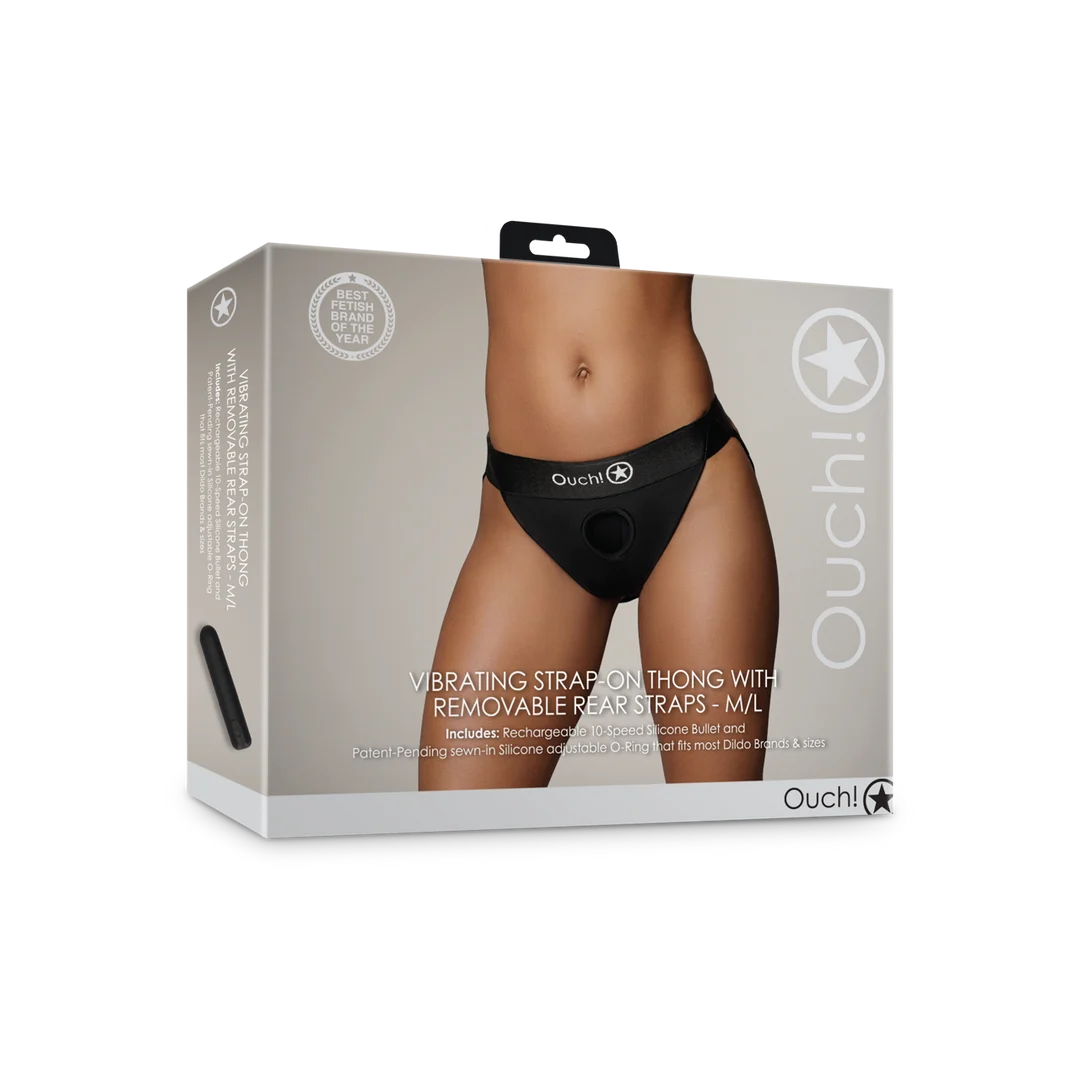 Bullet vibrator met 10 standen – Strap-on Thong Ouch! by Shots