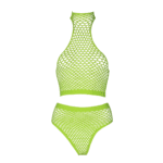 Neongrünes Set mit Rollkragen und Slip – Bild 5