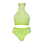 Neongrünes Set mit Rollkragen und Slip – Bild 11